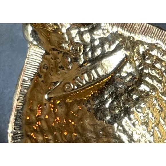 Vintage Avon Hammered Gold Tone Pierced Earrings Dangle Large - Picture 3 of 4